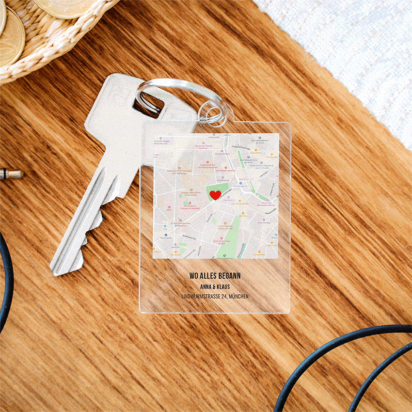 Personalised Acrylic Map Keychain