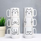 Cat yoga mugs