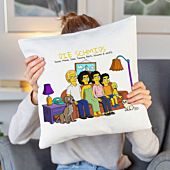 Personalised Cartoon Family Cushion Cover