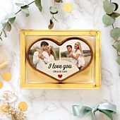 Personalised Chocolate Heart with 2 Photos and Text