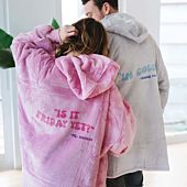 Personalised message hooded blanket