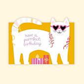 Cat Pudding Christmas Card