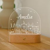 Personalised LED Lamp with Name and Animals