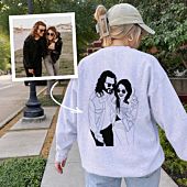Personalised Sweatshirt with 2 Person Line Illustration