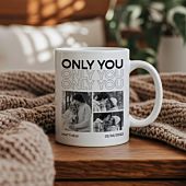 Personalised Mug with Monochrome Photos and Text