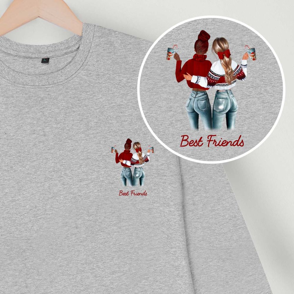 Personalised Sweater with Two Friends Illustration