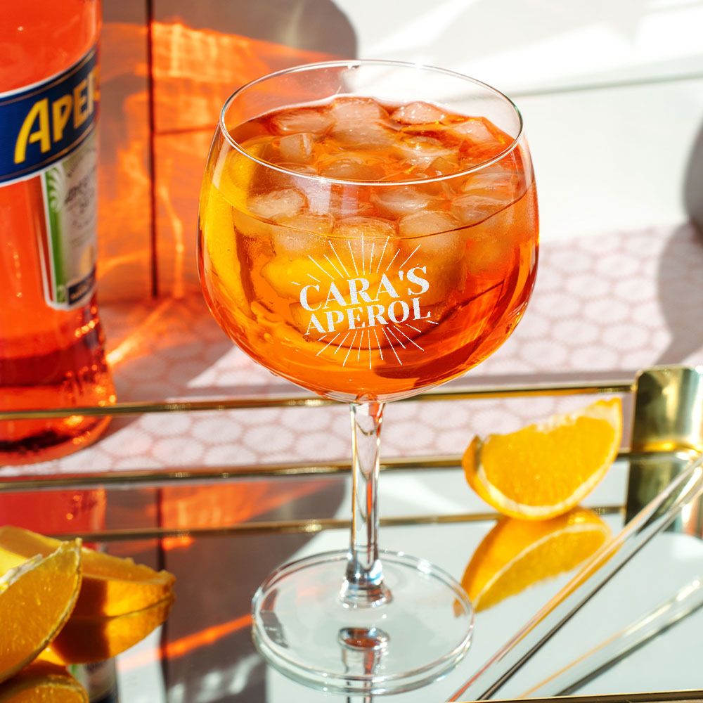 Personalised Aperol Spritz Logo Glass