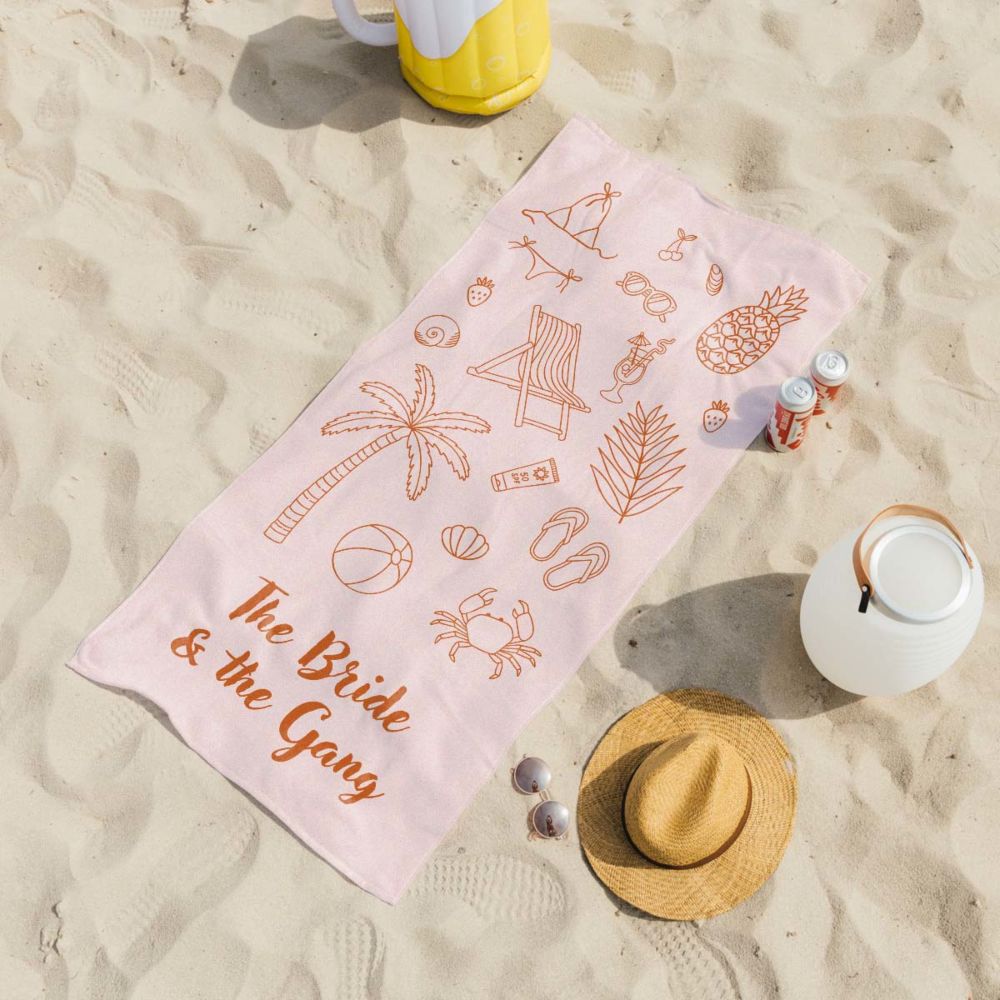 Personalised Towel with Icons and Text