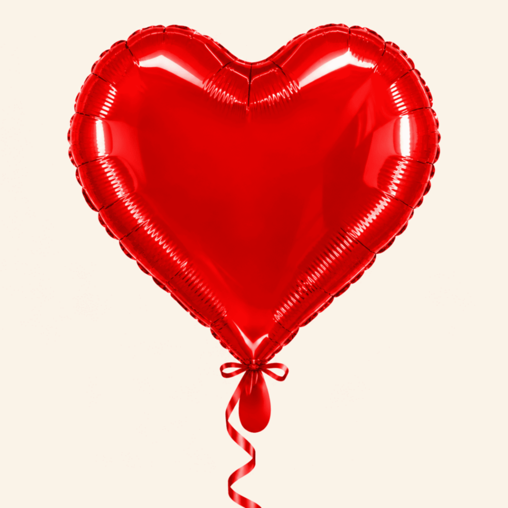 Red Heart Foil Balloon