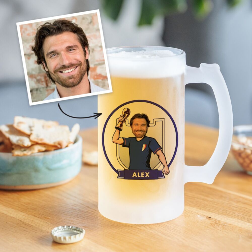 Personalised World Cup Beer Mug with Photo