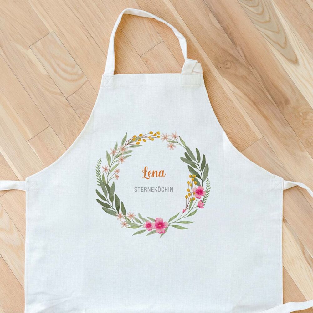 Personalised Flower Wreath Apron