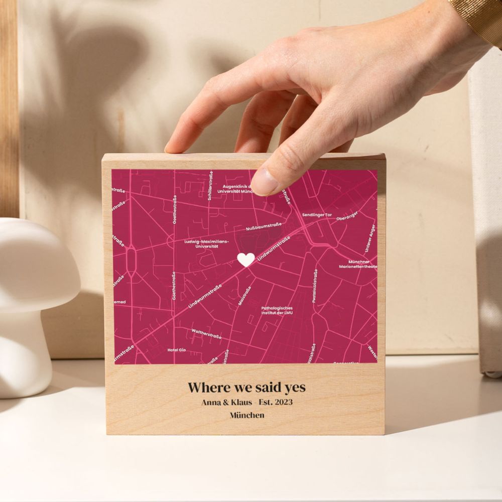 'Where It All Began' Personalised Wood Print