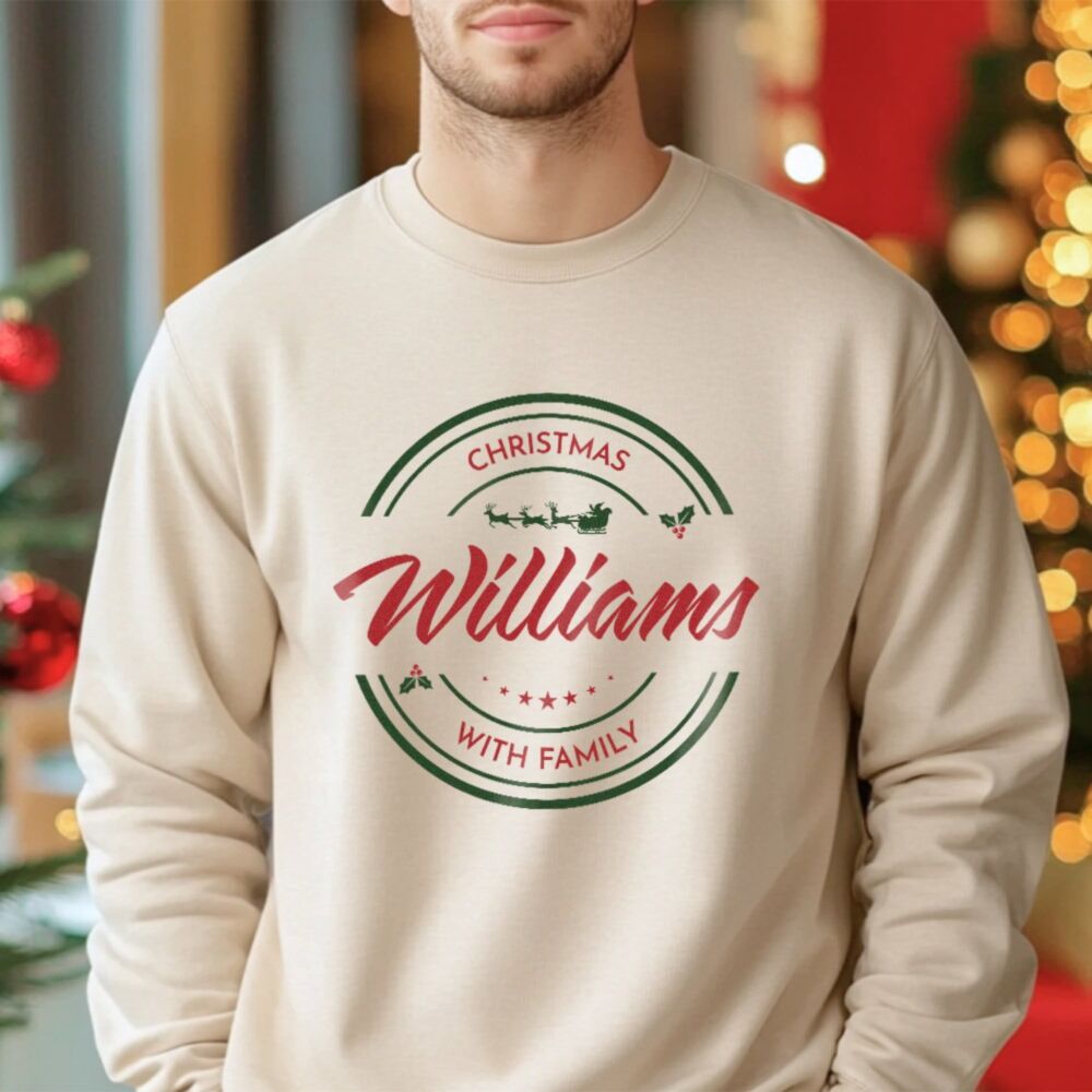 Personalised Christmas Sweatshirt with Name and Text