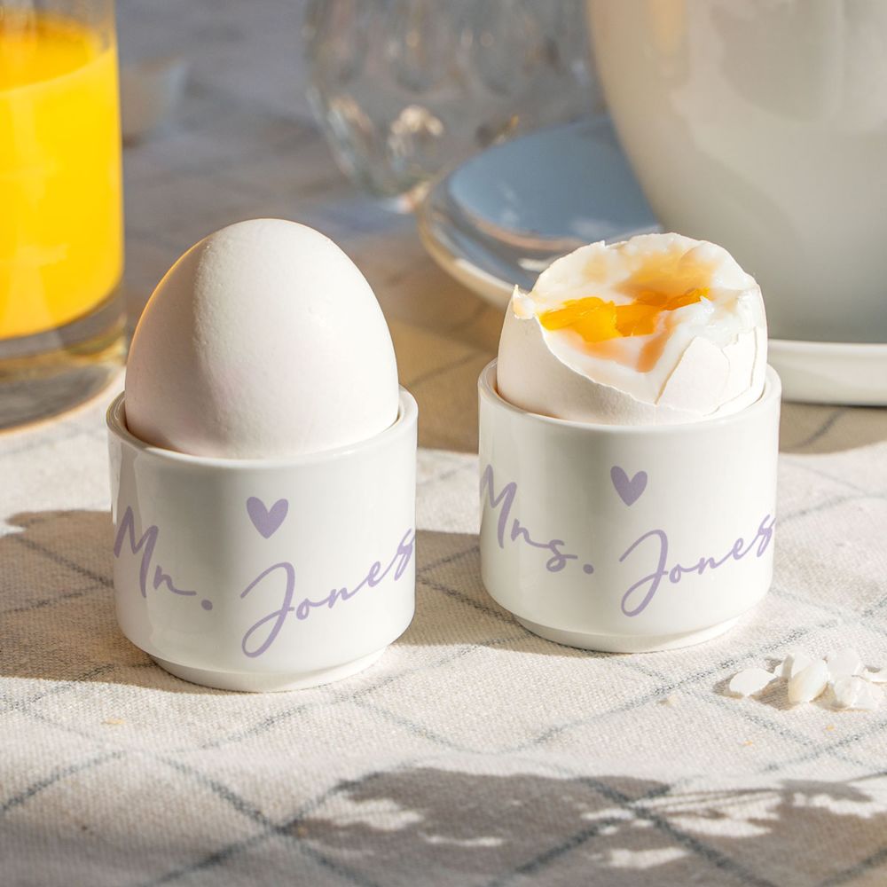 Personalised Egg Cups with Text - Set of 2