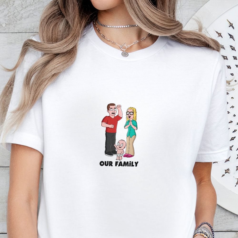 Personalised Cartoon Family T-Shirt