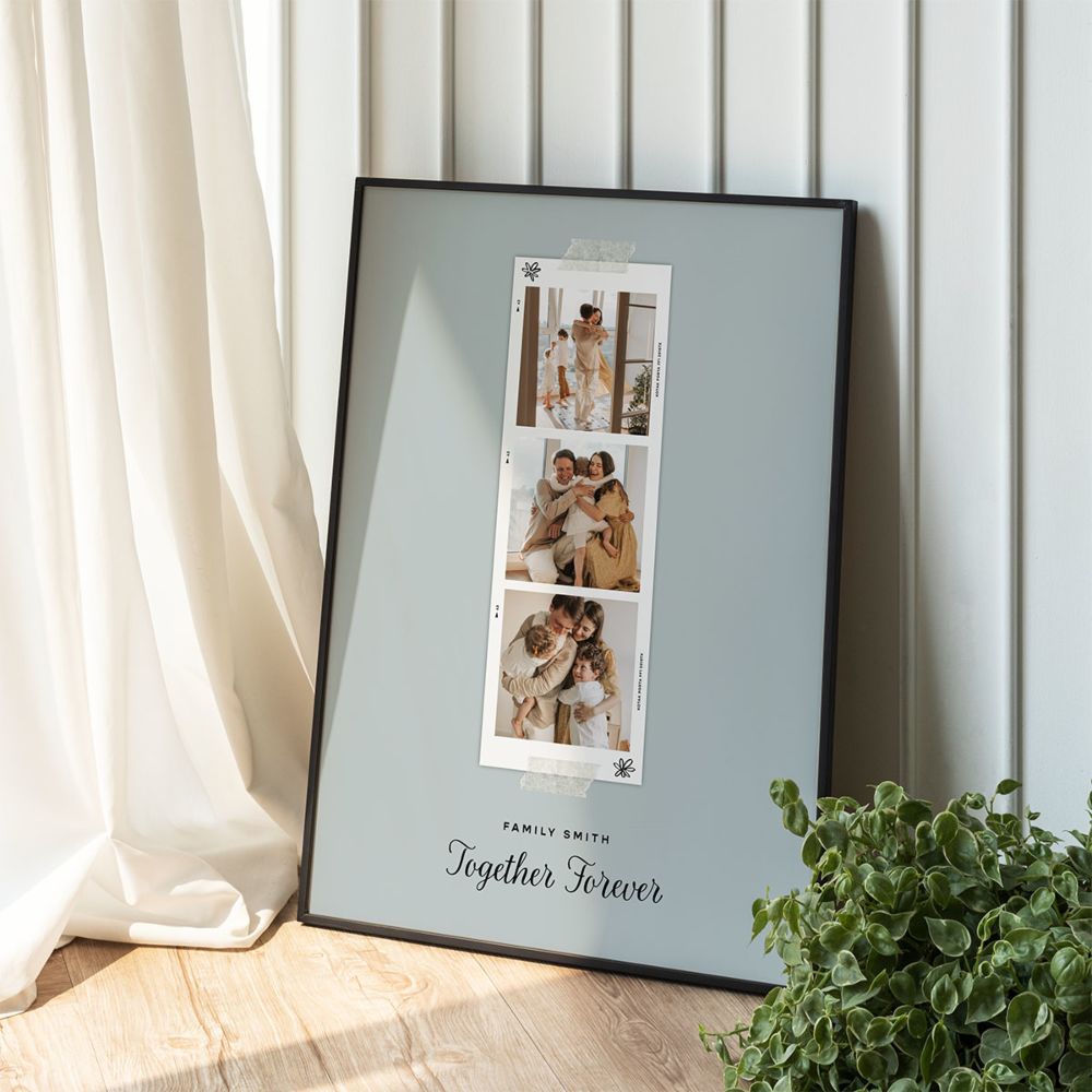 Personalised Photo Strip Poster with Text