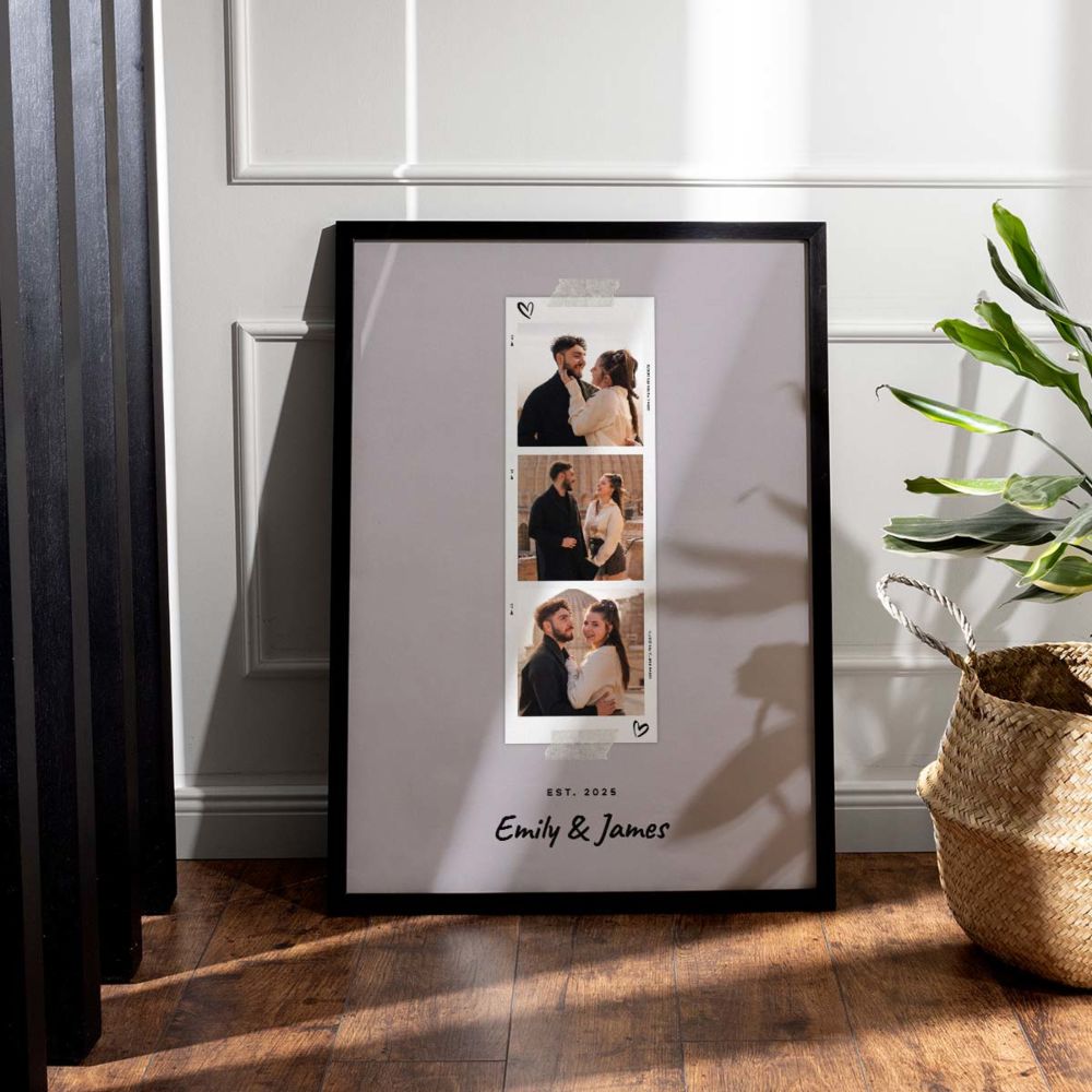 Personalised Photo Strip Poster with Text