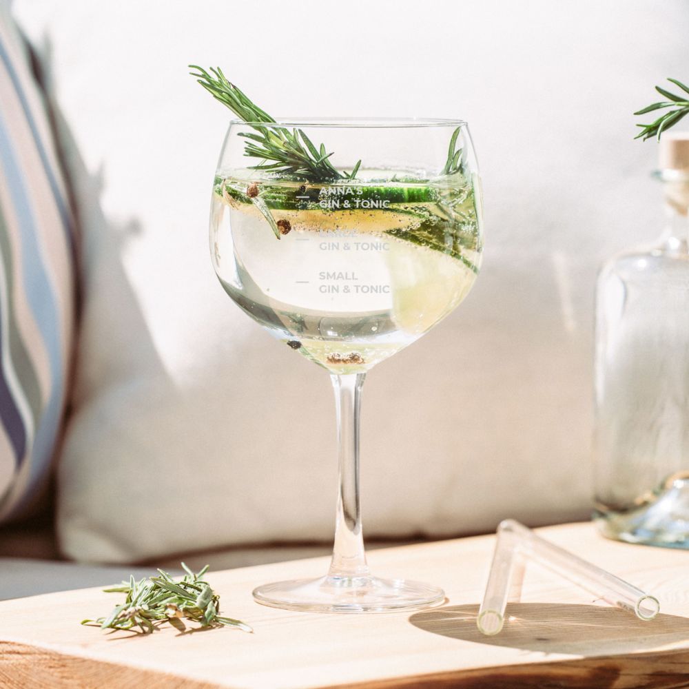 Personalised gin measure glass