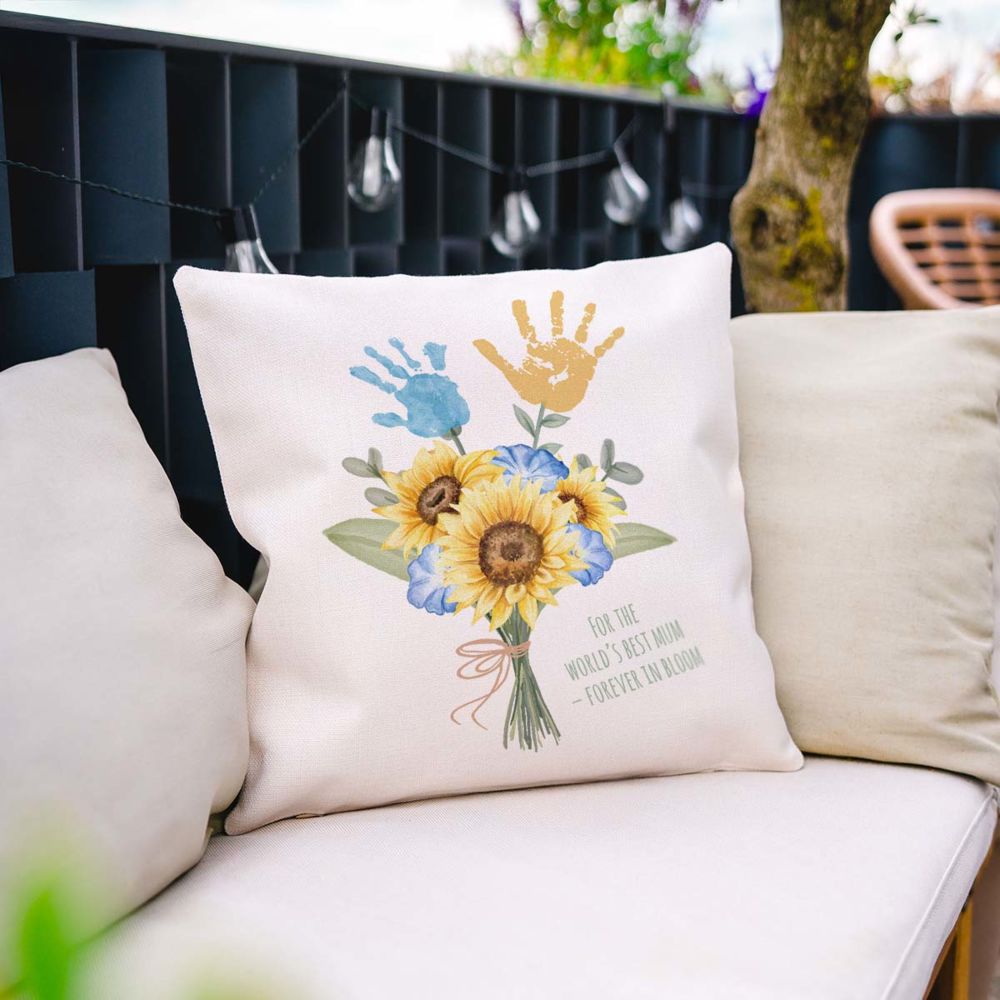 Personalised Handprint Bouquet Cushion Cover