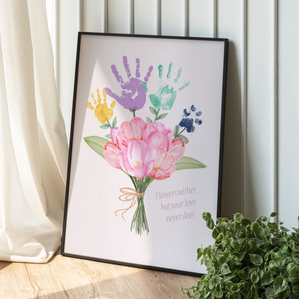 Personalised Bouquet Poster with Handprints