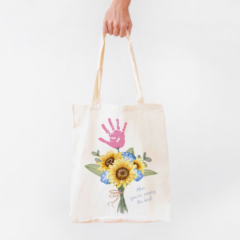 Personalised Handprint Bouquet Tote Bag