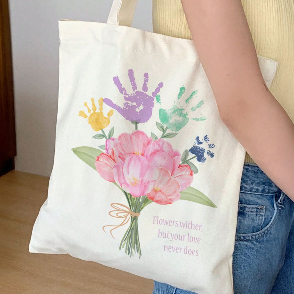 Personalised Handprint Bouquet Tote Bag