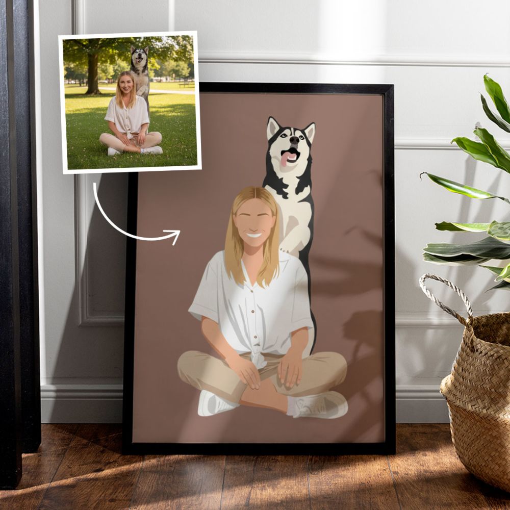 Customizable poster with illustration