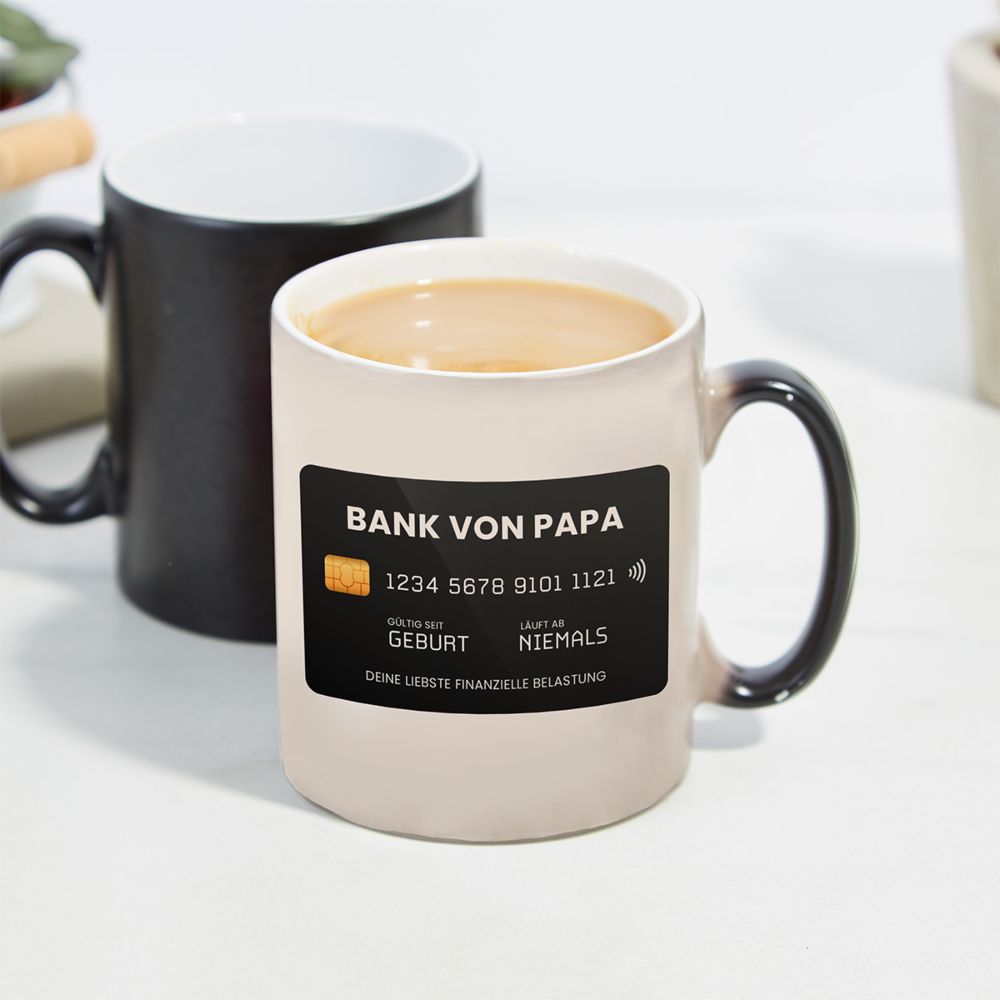 Personalised Mug with Credit Card Design and Text