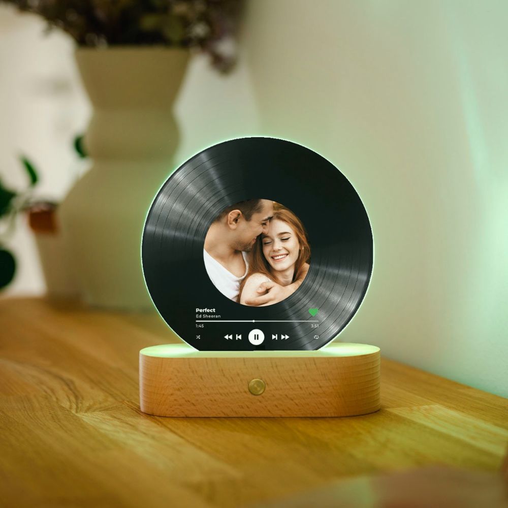 Personalised Vinyl Record LED Lamp