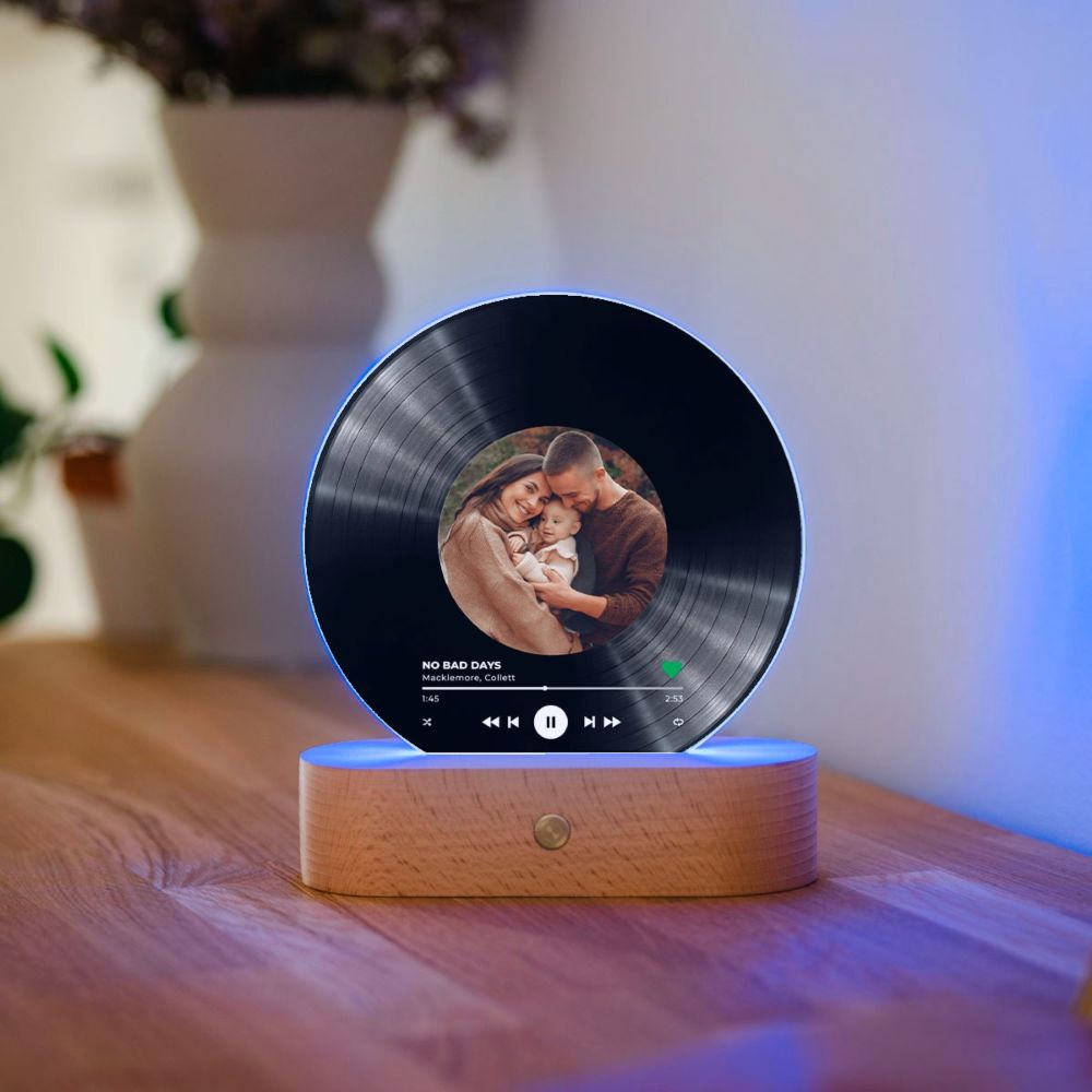 Personalised Vinyl Record LED Lamp