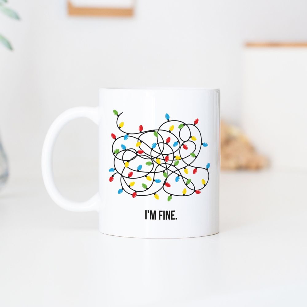 Personalised Christmas Fairy Lights Mug
