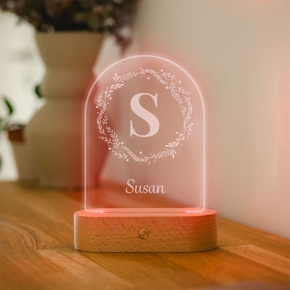 Personalised LED Lamp with Monogram