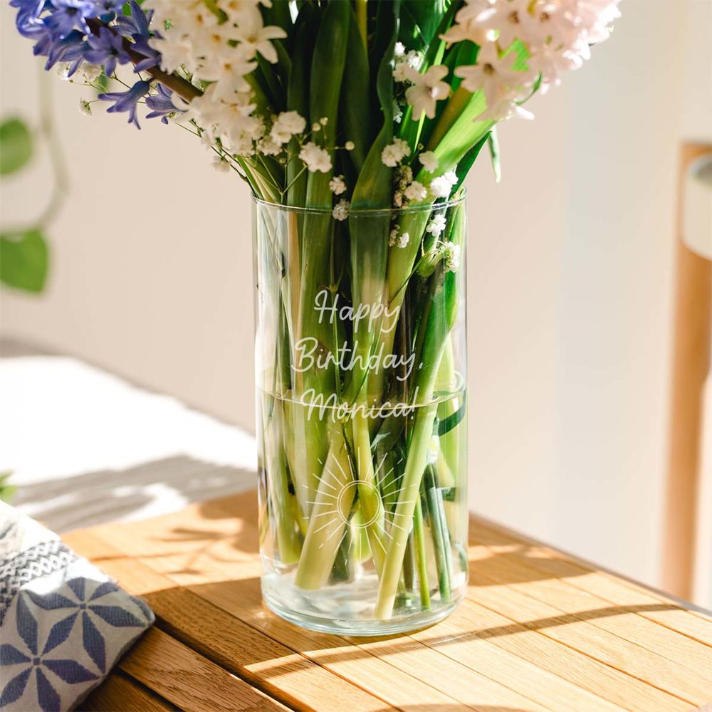 Personalised Vase with Text and Symbol