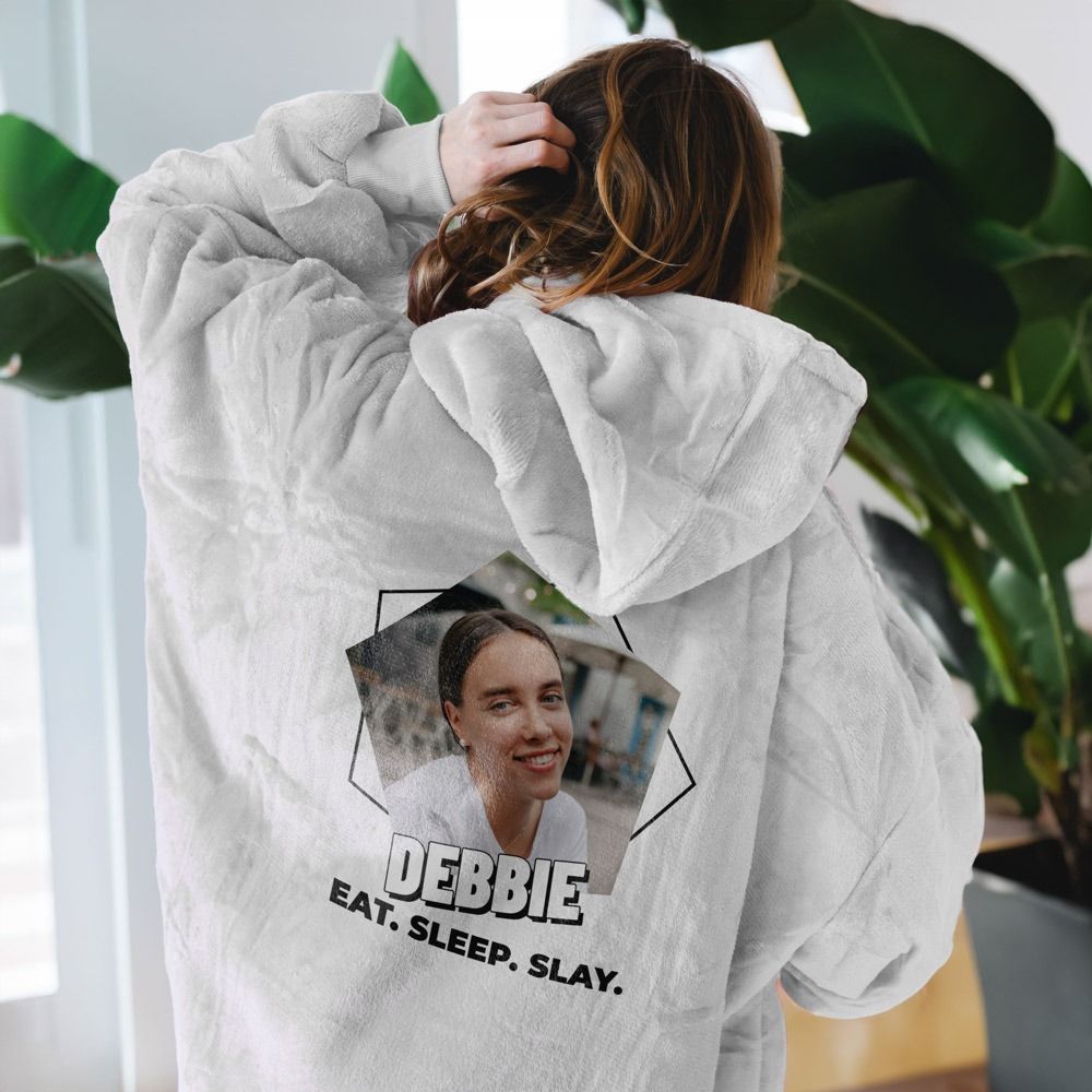 Personalised Photo Upload Hoodie Blanket