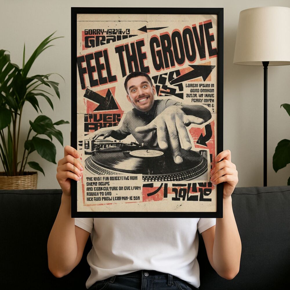 Personalised 90s DJ Poster with Photo