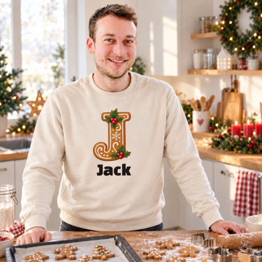 Personalised Christmas Jumper with Initial and Name