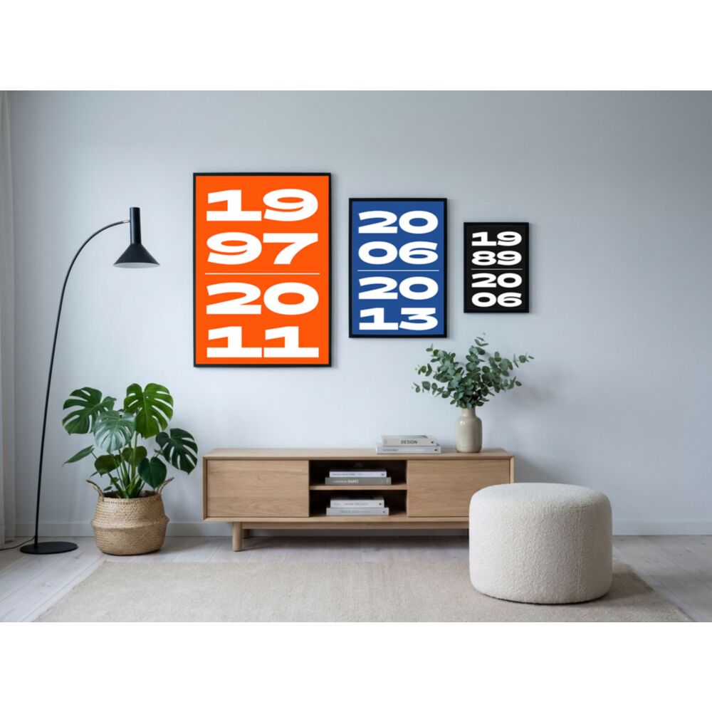 Personalised Poster with Two Custom Years Bold Typography