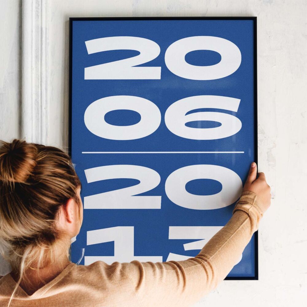 Personalised Poster with Two Custom Years Bold Typography