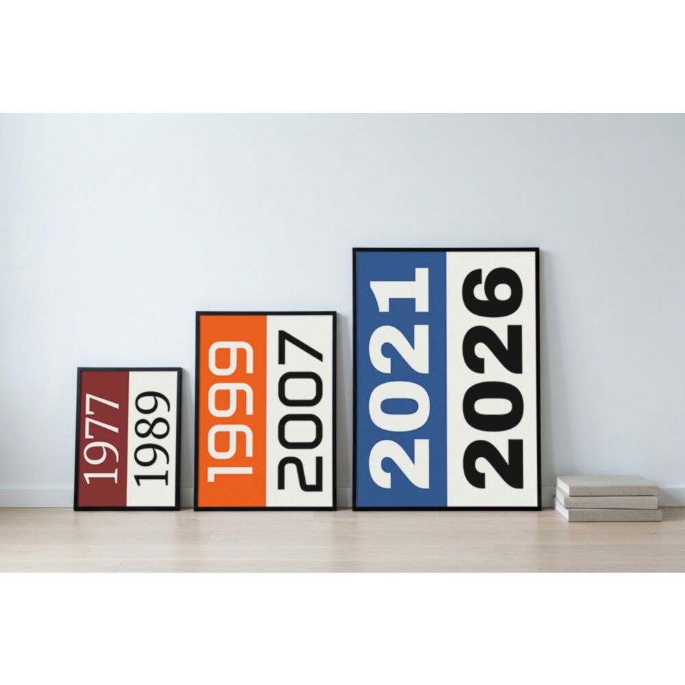 Personalised Wall Art Poster with Two Custom Years