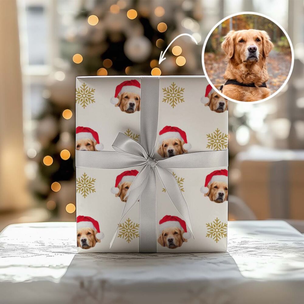 Personalised Christmas Wrapping Paper with Pet