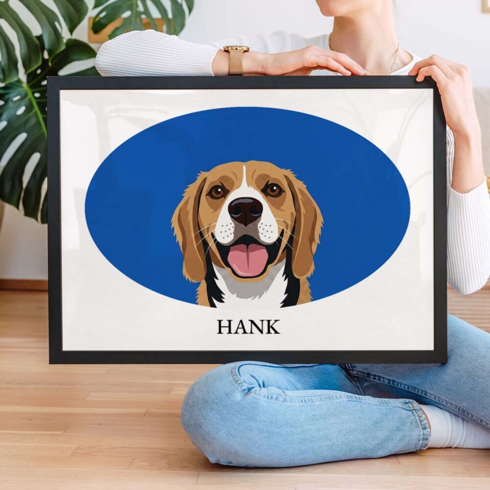 Personalised Pet Portrait Illustration Poster