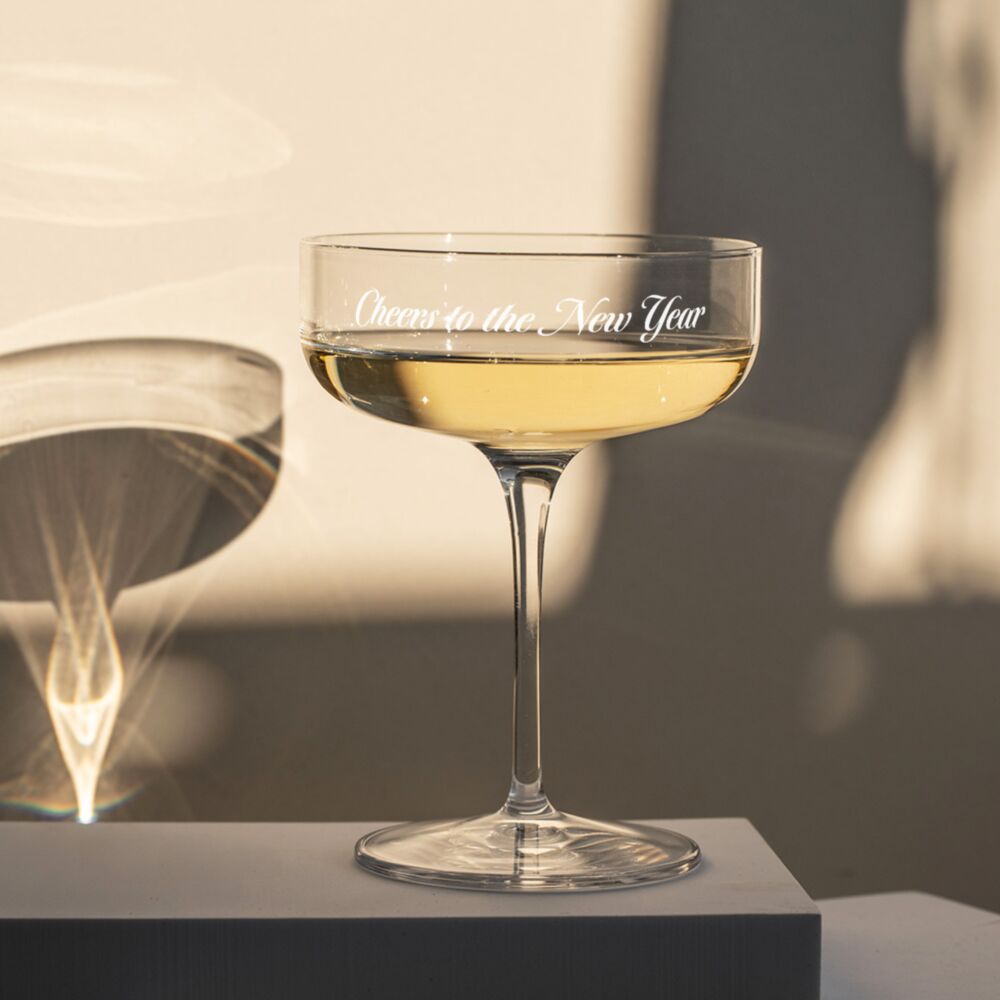 Personalisierbare Silvester-Champagnerschale „Prost Neujahr
