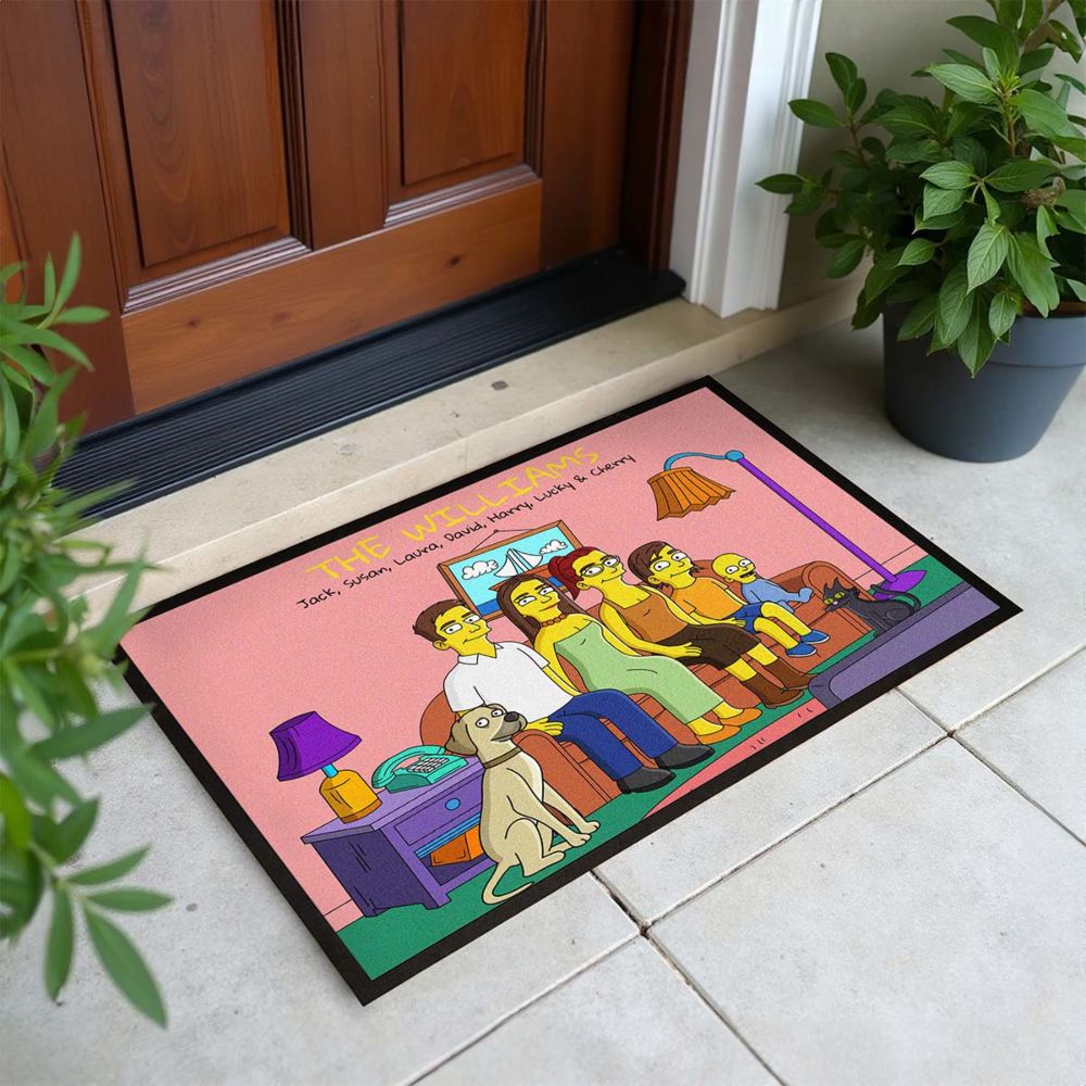 Personalised Cartoon Family Doormat