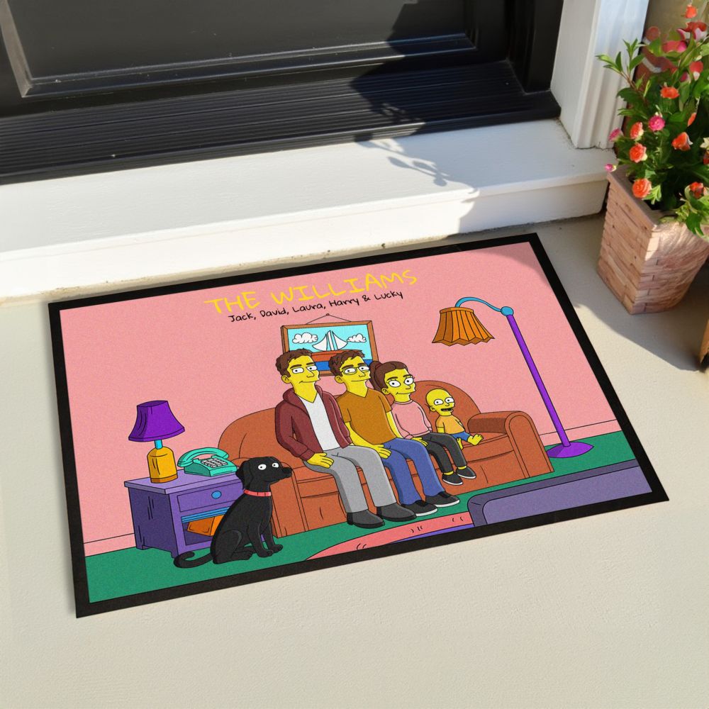 Personalised Cartoon Family Doormat