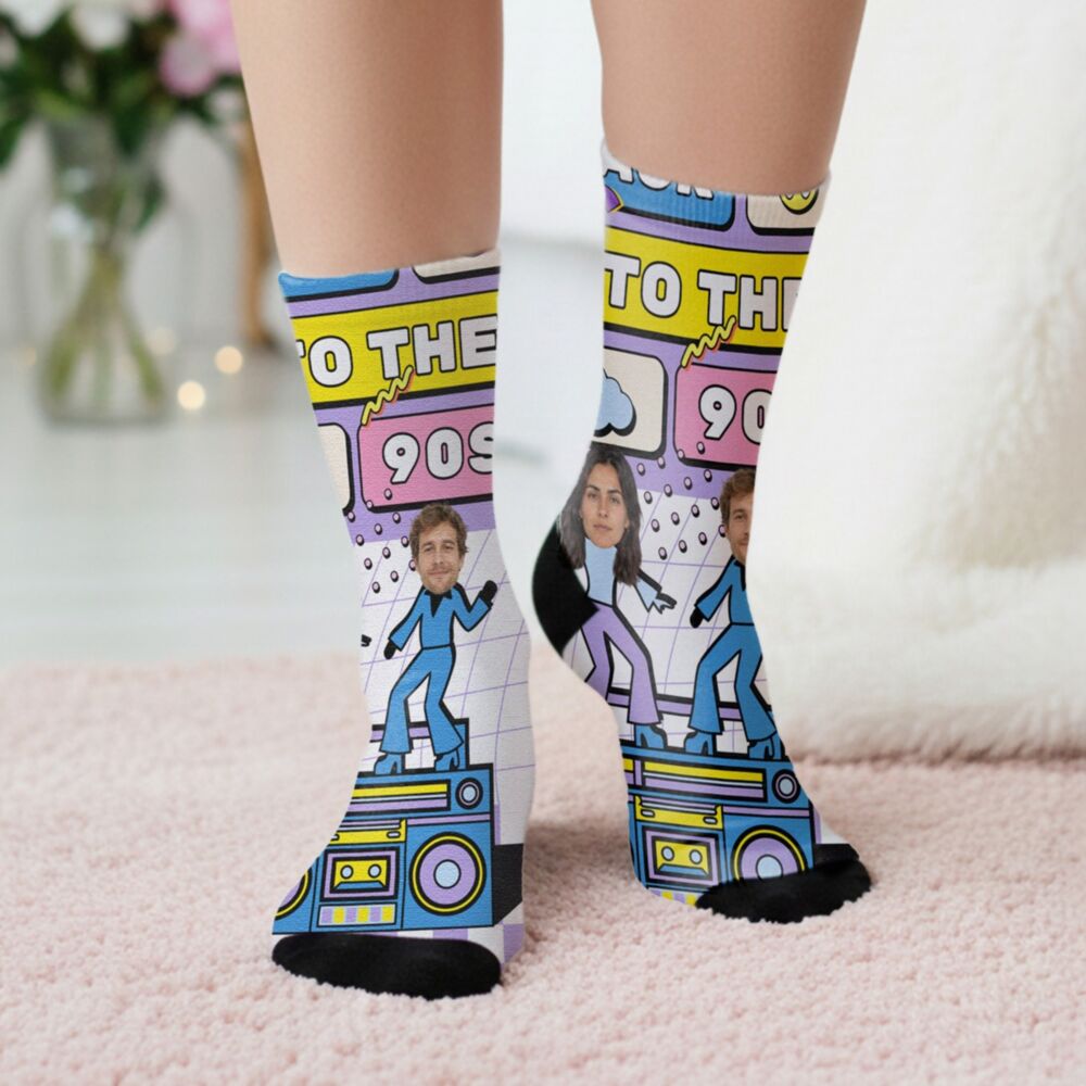 Personalised Photo Socks with Face - Back to the 90s