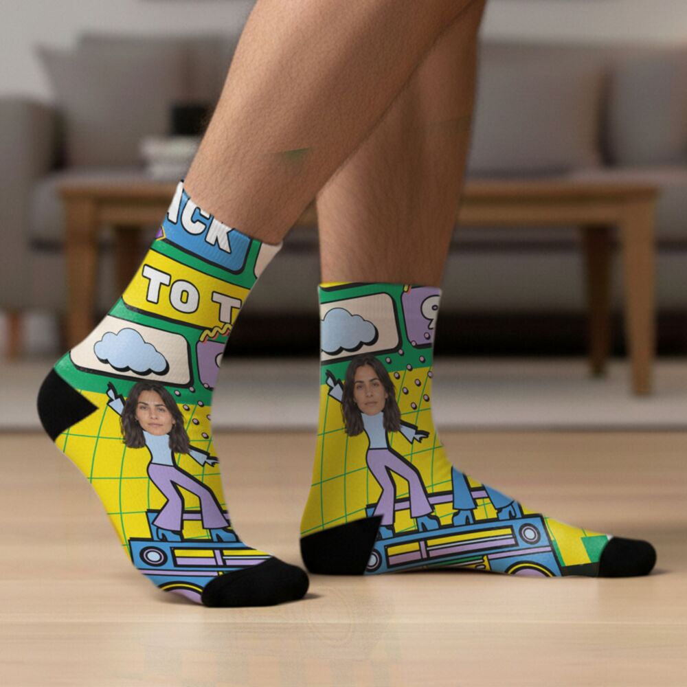 Personalised Photo Socks with Face - Back to the 90s
