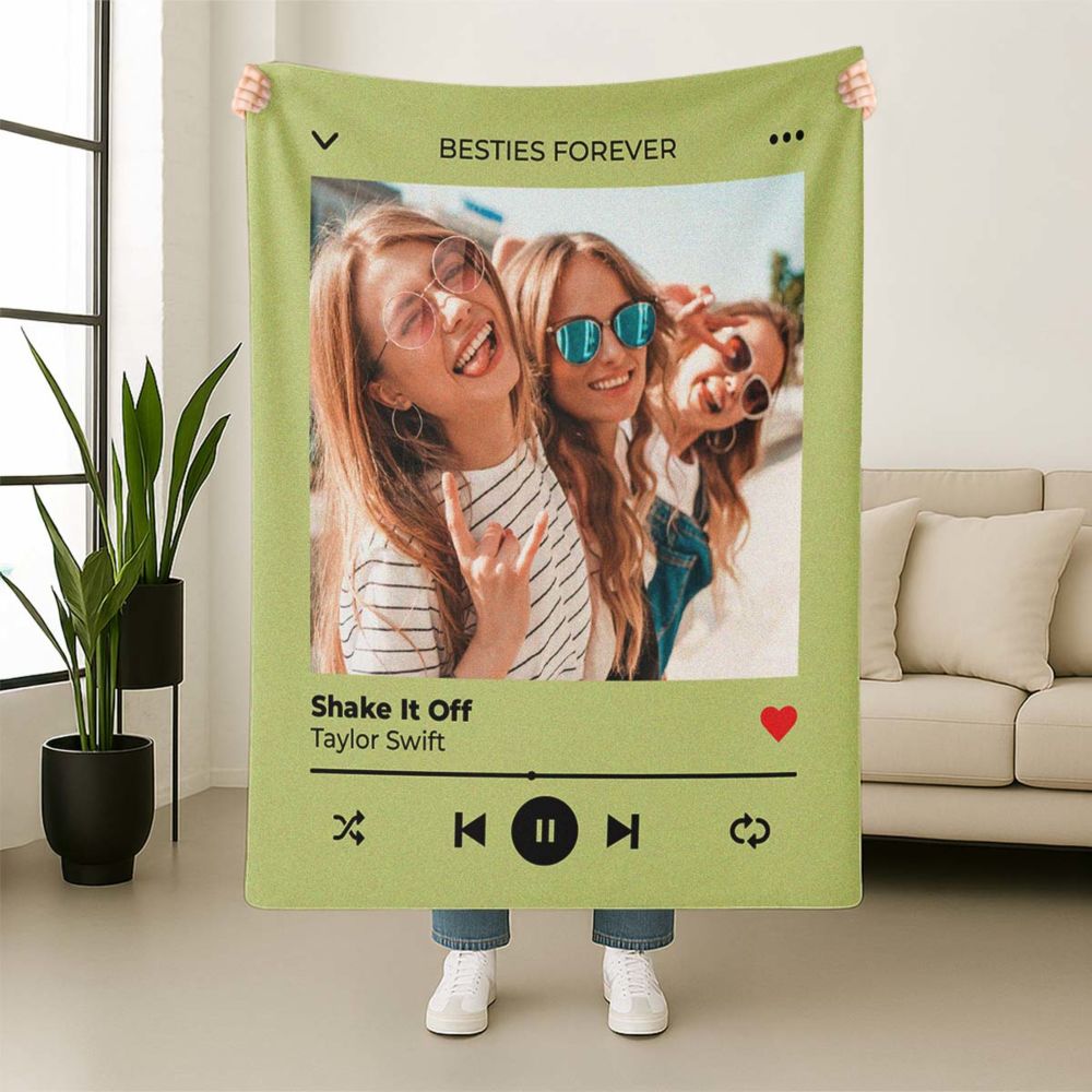 Personalised Blanket with Photo and Song Title