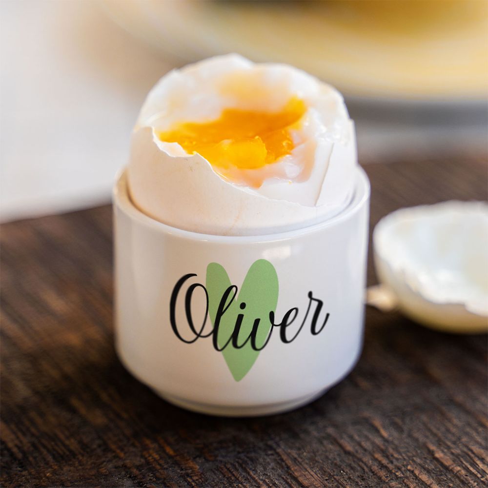 Personalised Name Egg Cups with Symbol - Set of 2