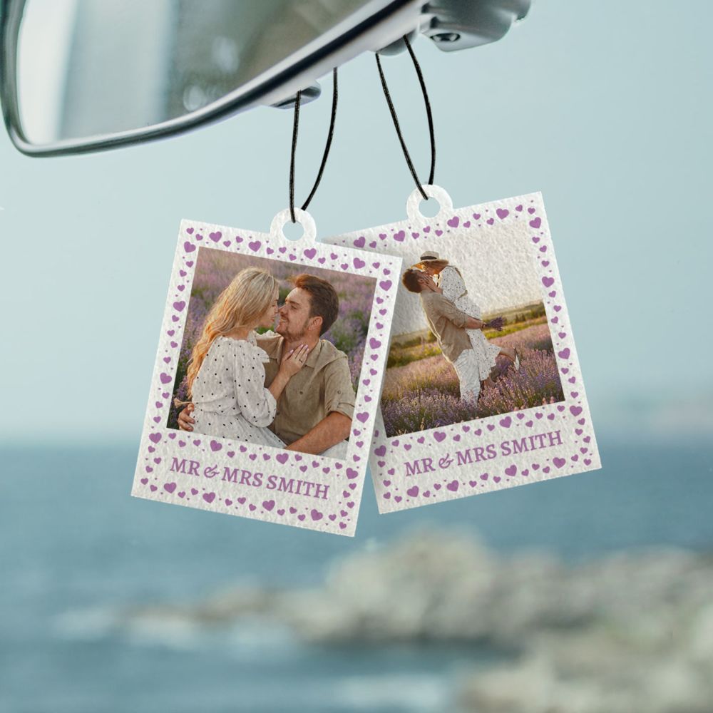 Personalised Polaroid Car Fresheners with Hearts