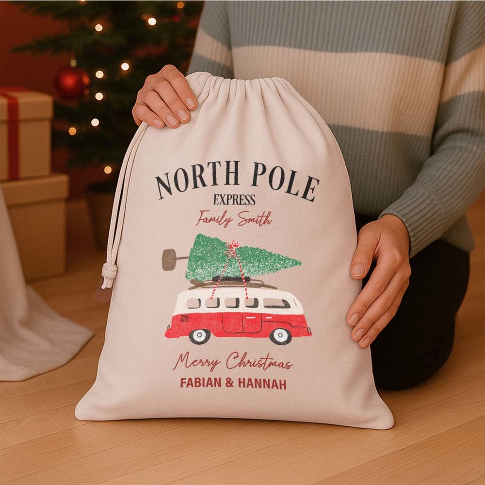 Personalised Christmas Sack with Illustration